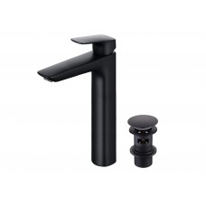 Смеситель для раковины AQUATEK Вега AQ1005MB однорычажный черный матовый Смеситель для раковины AQUATEK Вега AQ1005MB однорычажный черный матовый